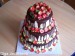 dort svatební třípatrový -čokoláda a čerstvé jahody