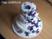 svatební kulatý třípatrák-fialové orchideje