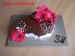 dort slza čokoládová-červené květy