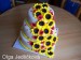 dort svatební třípatrový-slunečnice a mini gerbery