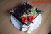 dort čokoládový čtverec s růžemi
